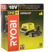 Ryobi one+ li-ion аккумулятор 2.0aч + зарядное устройство rc18120, rc18120-120 5133003368