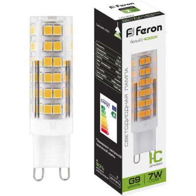 Светодиодная лампа FERON LB-433 7W 230V G9 4000K 25767