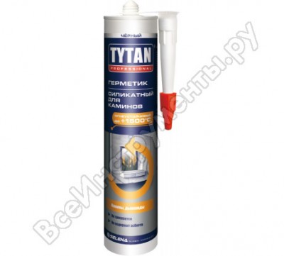 Tytan professional герметик силикатный для каминов, черный 310мл 20300