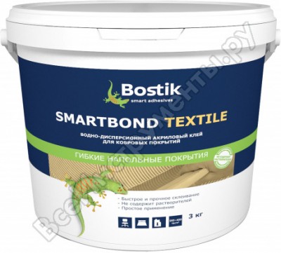 Bostik клей для ковролина smartbond textile 3 кг 50024470