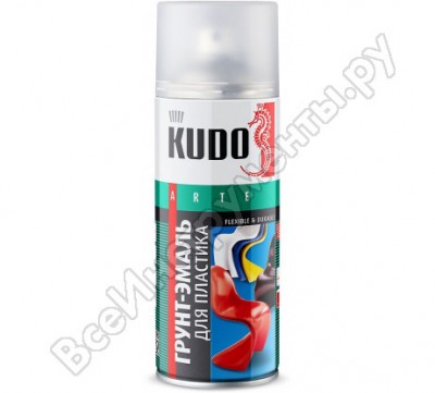 Kudo грунт-эмаль для пластика серебристая (ral 9006) ku-6012
