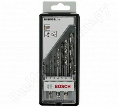 Bosch robust line набор 7 сверл спиральных 2607019923