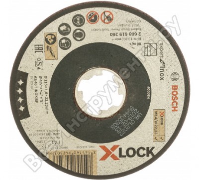 Bosch x-lock отрезной диск expert for inox 115x1.6x22.23 прямой 2608619260