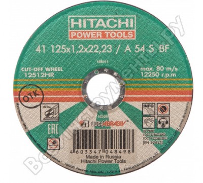 Hitachi диск отрезной - по металлу а24,14а 125x1,2x22,2 htc-12512hr