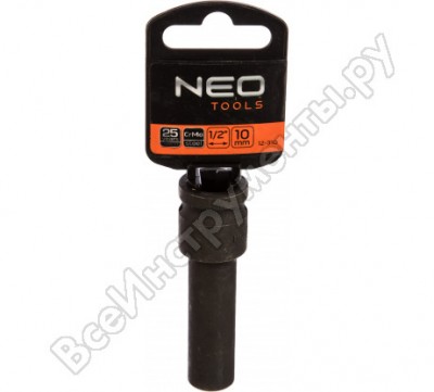 Neo ударные головка 1/2 длинная 10 мм cr-mo 12-310