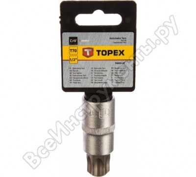 Topex головка сменная torx 1/2 t70 x 60 мм 38d810