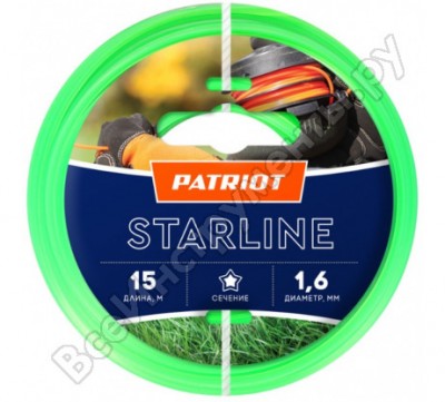 Patriot леска starline d 1,6 мм l 15 м звезда, блистер 805205007