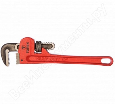Topex ключ трубный stillson, губки кованые и шлифованные, губки из легированной стали 34d612