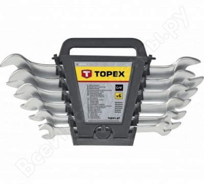 Topex ключи с открытым зевом, двухсторонние, 6x17 мм, набор 6 шт 35d655