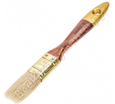 Topex кисть плоская профи 1 лакированная деревянная ручка, натуральная щетина, для масляных красок 19b610
