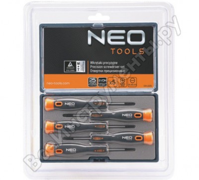 Neo tools отвертка прецизионная, набор 5 шт, crmo 04-225