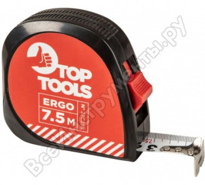 Top tools рулетка, стальная лента 7,5 м x 25 мм 27c238