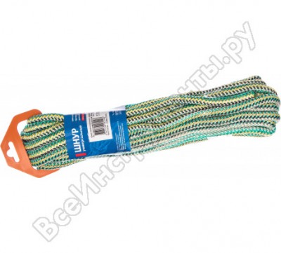 Tech-krep шнур вязаный пп 10 мм с серд., универс., цветной, 10 м 139956