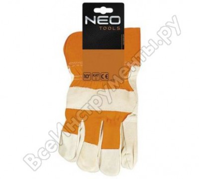Neo tools перчатки рабочие, спилок, размер 10.5 97-602