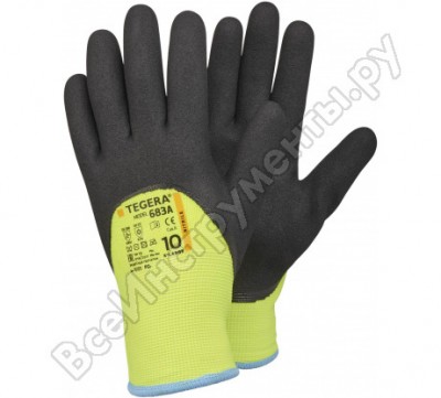 Tegera зимние рабочие утепленные перчатки с обливом 683а-10