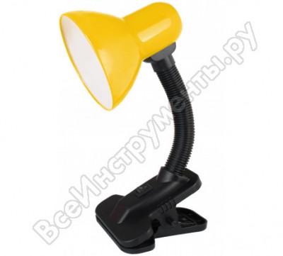 Ultraflash uf-320p c07 желтый светильник настольный с прищепкой 230в, 60вт, e27, лон 12903