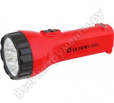 Ultraflash led3855 фонарь акку.220в, красн, 7led+6 smd LED, 2 реж., sla, пластик, коробка 12920