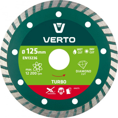 Verto диск алмазный, 125x22.2мм, turbo 61h2t5