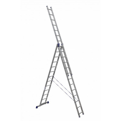 Универсальная алюминиевая трехсекционная лестница Алюмет Серия H3 5313