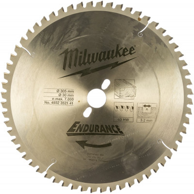 Milwaukee пильный диск для торцовочной пилы 305x30 z60 4932352141