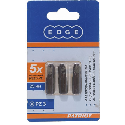 Edge by patriot бита pz3 длина 25 мм, 3шт в блистере 818010014