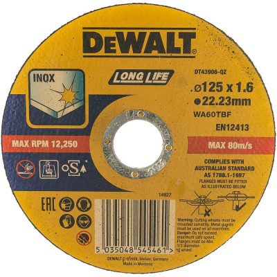 Отрезной круг Dewalt DT43906