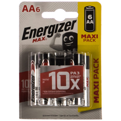 Батарейка Energizer Maximum LR6 AA 1.5В бл/6 щелочная 7638900410792