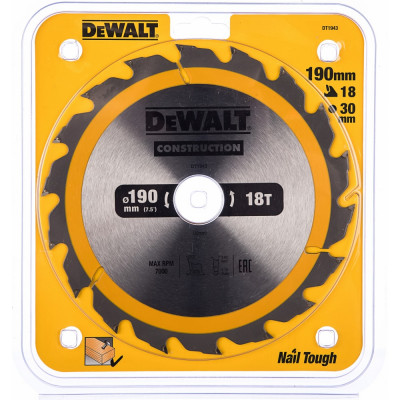 Пильный диск Dewalt DT1943 CONSTRUCT