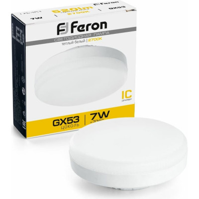 Светодиодная лампа FERON LB-451 7W 230V GX53 2700K 25831