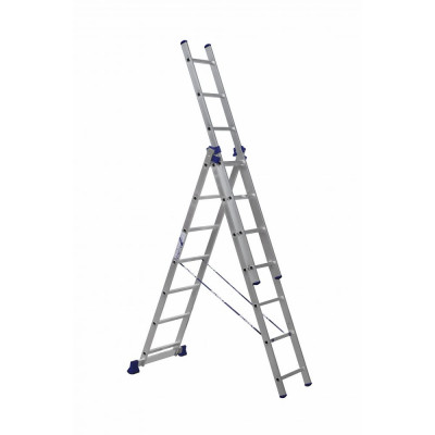 Универсальная алюминиевая трехсекционная лестница Алюмет Серия H3 5307