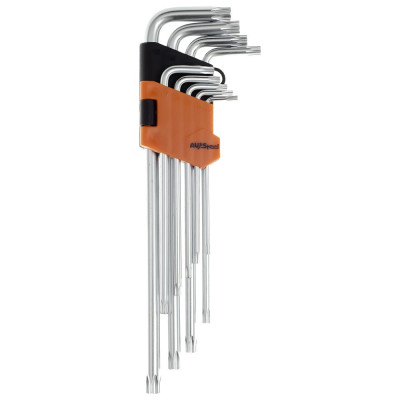 Av steel набор ключей г-образных torx с отверстием th10-th50 9 предм., компл av-369309
