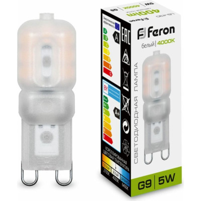 Светодиодная лампа FERON LB-430 G9 5W 4000K 25637