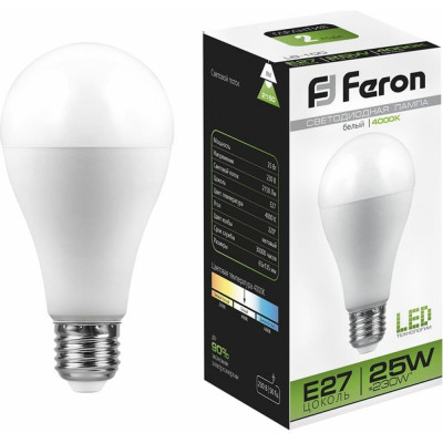 Светодиодная лампа FERON LB-100 25W 230V E27 4000K 25791