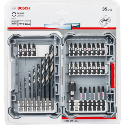 Bosch кейс l – набор ударных бит и сверл по металлу 2608577148