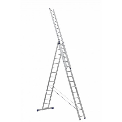 Универсальная алюминиевая трехсекционная лестница Алюмет Серия HS3 6315