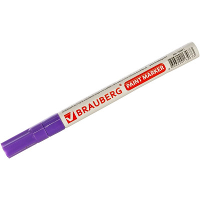 Brauberg маркер-краска лаковый 1-2 мм, фиолетовый, нитро-основа, алюминиевый корпус, 150871