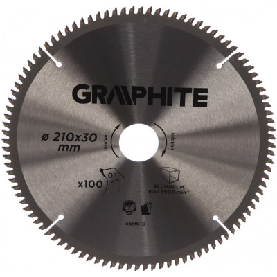 Graphite диск отрезной 210 x 30 мм, 100 зубьев 55h610