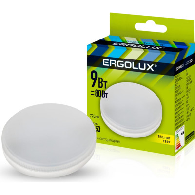 Светодиодная лампа Ergolux LED-GX53-9W-GX53-3K 13514
