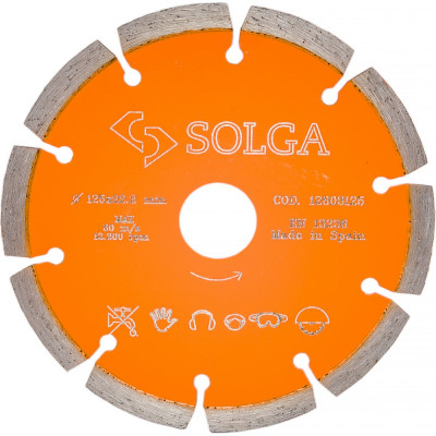 Сегментный алмазный диск по железобетону Solga Diamant BASIC 12803125
