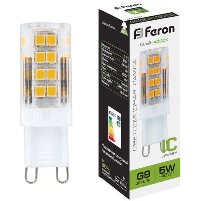 Светодиодная лампа FERON LB-432 G9 5W 4000K 25770