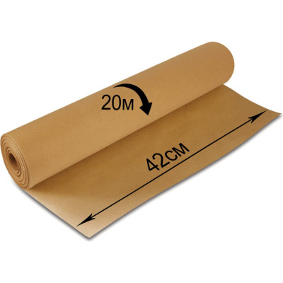 Brauberg крафт-бумага в рулоне, 420 мм х 20 м, плотность 78 г/м2, 440144