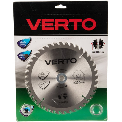 Verto диск отрезной 200x30 мм 40 зубьев 61h130