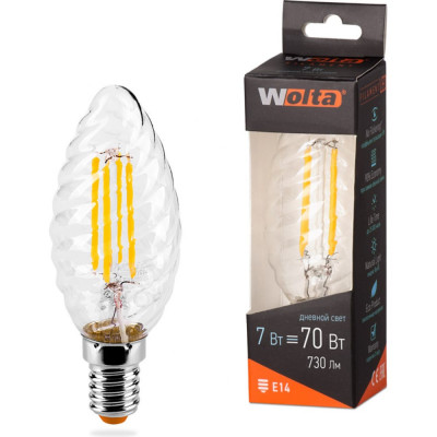 Wolta лампа свеча LED filament, 4000к, 25sctft7e14