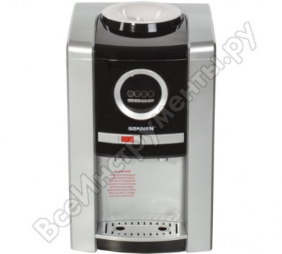 Sonnen кулер для воды teb-02, настольный, электронное охлаждение/нагрев, 2 крана, серебр./черный, 453981