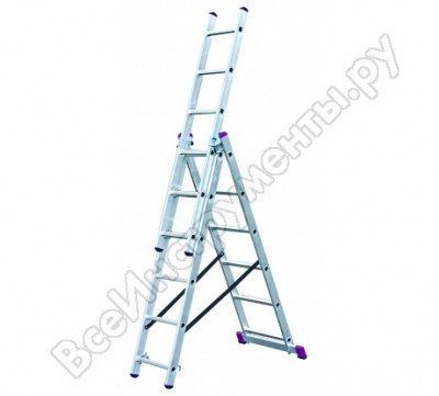 Алюминиевая трехсекционная лестница Krause Corda 3х6 013361
