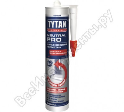 Tytan professional neutral pro герметик силиконовый, универсальный, белый 310мл 93572