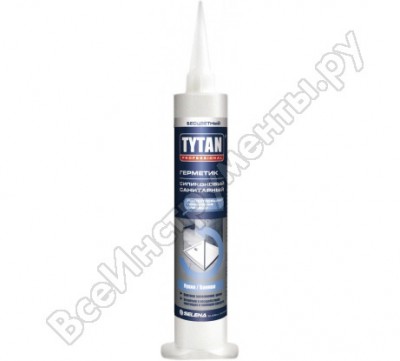 Tytan professional герметик силиконовый, санитарный, универсальный, бесцветный 80мл 621