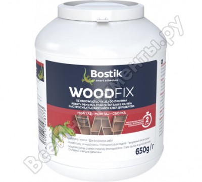 Bostik wood fix быстросхватывающийся клей для дерева 650г 30612000