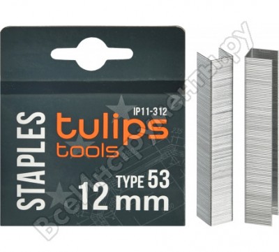 Tulips tools скобы для степлера тип 53 12 мм ip11-312