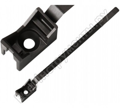 Европартнер ремешок-опора для труб и кабеля prnt 32-60 черный, с шурупом и дюбелем, 25 шт. 2002 f